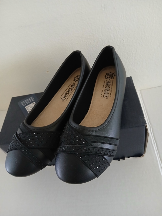 HARBORSIDES comfortable memory foam Shoes - Black Women's Slip-On Ballet Flats Size 6.5 $20